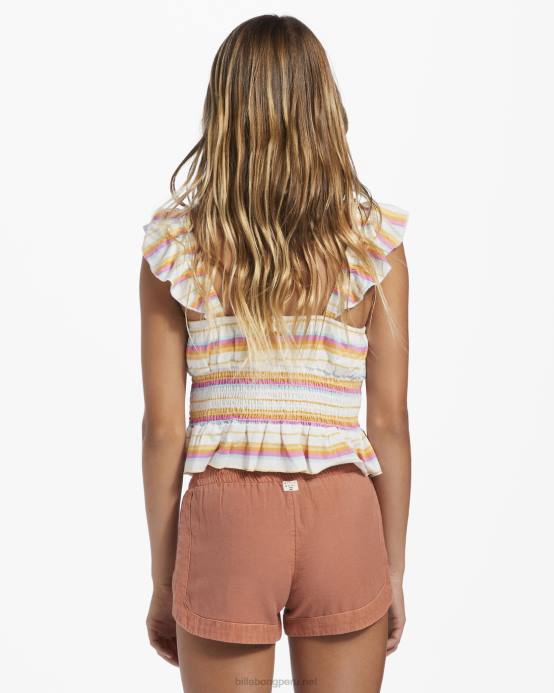 chicas ladrillo Billabong pantalones cortos con cintura elástica locos por ti 04LD2767