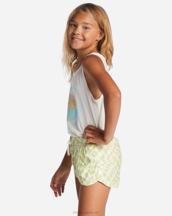 chicas lima claro Billabong pantalones cortos con cintura elástica locos por ti 04LD2763