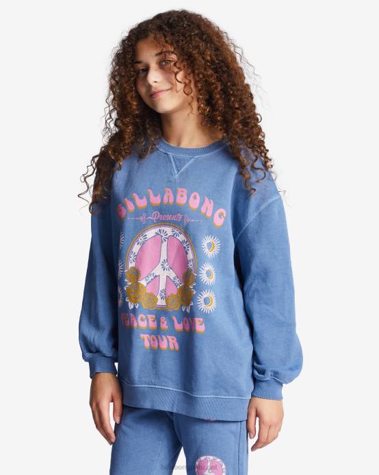 chicas cosecha mediana Billabong sudadera haciendo olas con cuello redondo 04LD2793