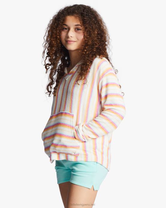 chicas rosa feliz Billabong 4-16 baja mini sudadera 04LD2785