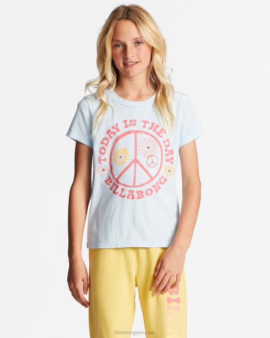 chicas pájaro cantor azul Billabong 4-16 hoy es el día camiseta extragrande 04LD2712