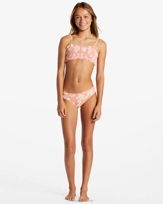 chicas mandarina picante Billabong bikini island in the sun de dos piezas con nido de abeja 04LD2669