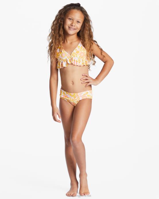 chicas multi Billabong bikini de dos piezas con volantes de flores silvestres 04LD2647