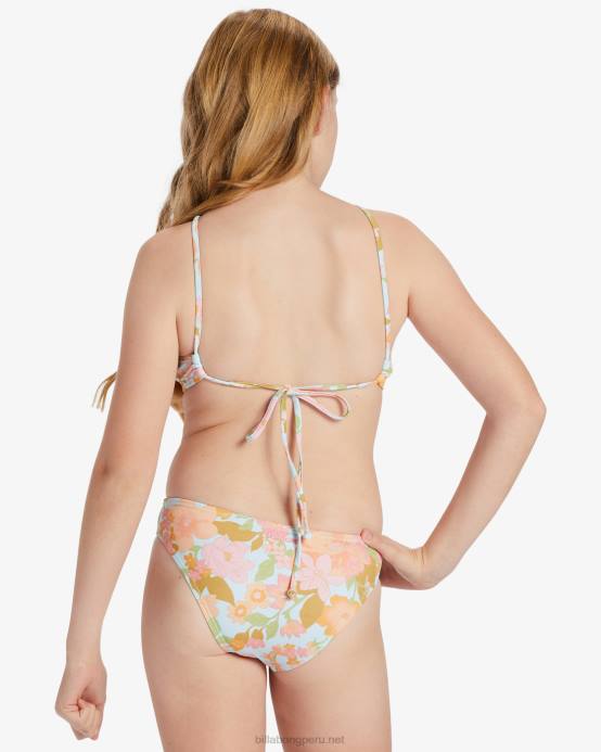 chicas multi Billabong conjunto de bikini de cuello alto de dos piezas deslumbrante 04LD2672