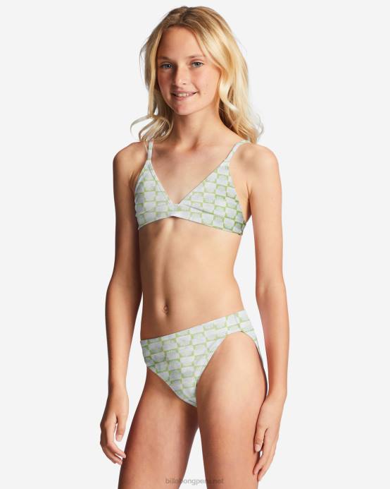 chicas prado de musgo Billabong 4-16 conjunto de bikini triangular de dos piezas Daze All Day 04LD2740