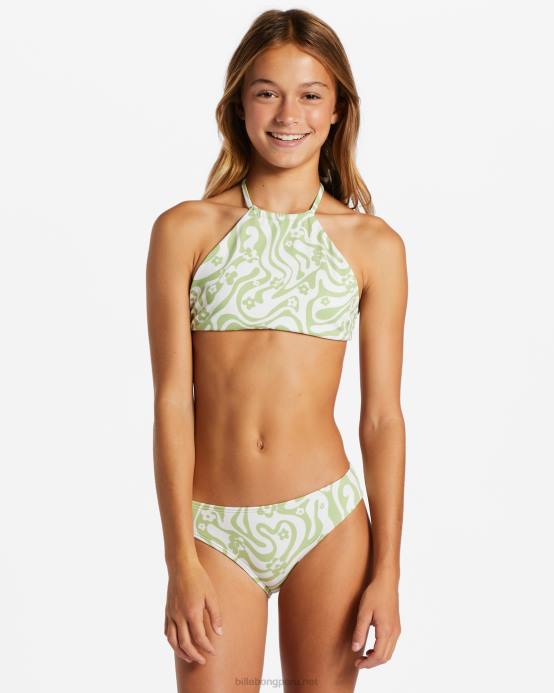 chicas sauce Billabong conjunto de bikini reversible de dos piezas con flores en el mar 04LD2665