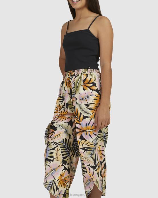 chicas multi Billabong postales cintura elástica pantalones 04LD2776