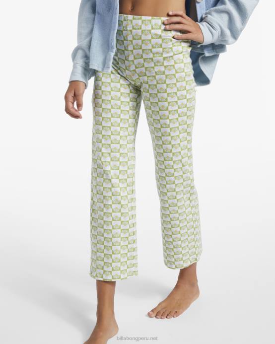 chicas prado de musgo Billabong 4-16 pantalones cortos rectos de cintura alta 04LD2706