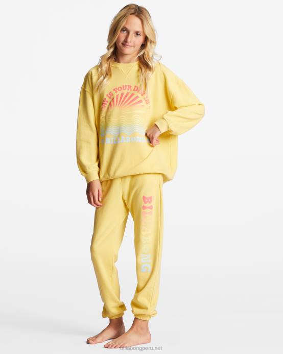 chicas recién exprimido Billabong pantalones de chándal de cintura alta que hacen olas 04LD2702