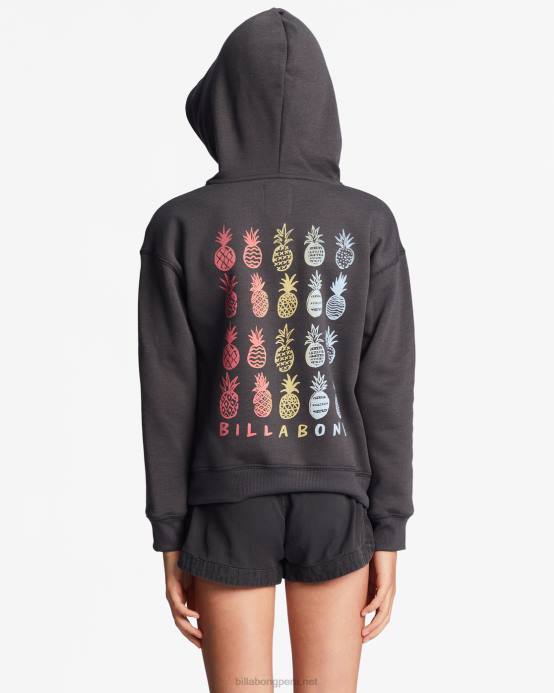 chicas apagado negro Billabong 4-16 buenos días por delante sudadera con capucha 04LD2716