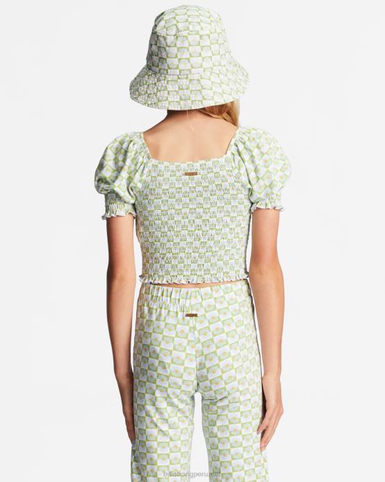 chicas prado de musgo Billabong 4-16 playera con manga abullonada de arenas costeras 04LD2737