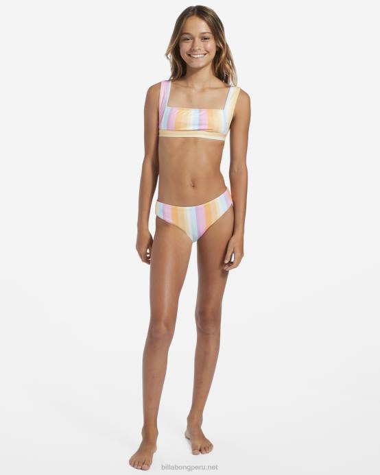 chicas multi Billabong 4-16 on the bright side conjunto de baño de dos piezas con tanque reversible 04LD2738
