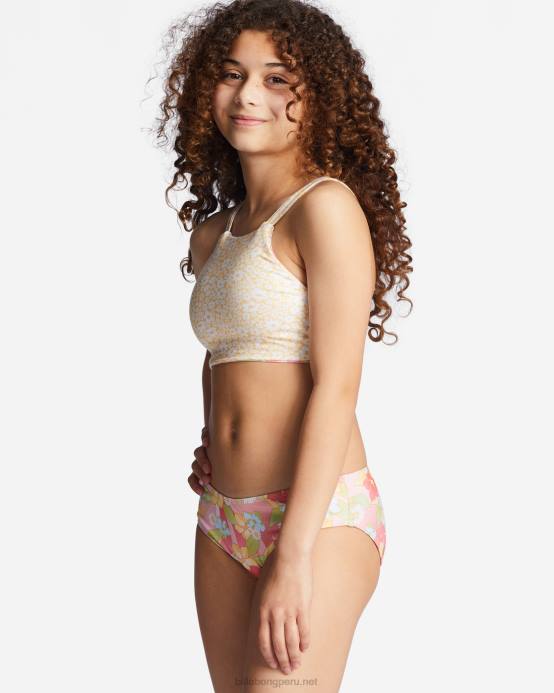 chicas multi Billabong 4-16 sunbeams forever conjunto de baño de dos piezas con cuello alto 04LD2777