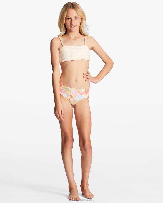 chicas multi Billabong 4-16 sunbeams forever conjunto de baño reversible de dos piezas 04LD2727