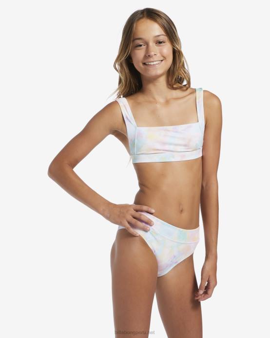 chicas multi Billabong 4-16 tiempo para traje de baño de dos piezas con tanque teñido anudado 04LD2730