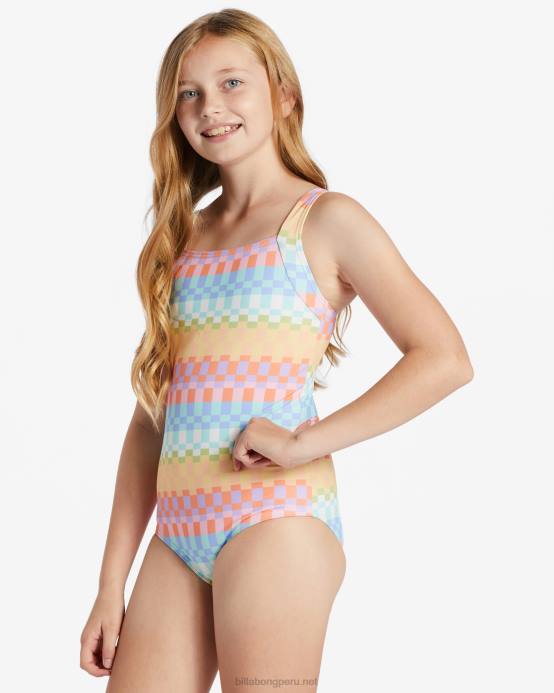 chicas multi Billabong traje de baño de una pieza Paradise Check 04LD2648