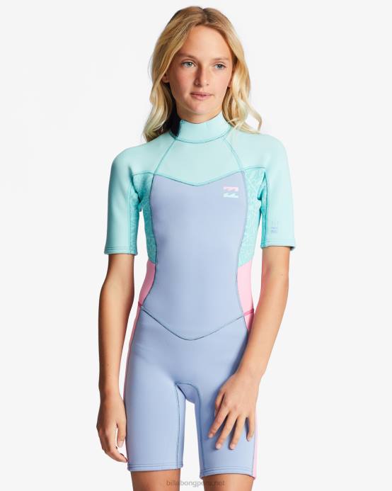 chicas buenas mareas Billabong Mono de manga corta con cremallera trasera 2/2 Synergy 04LD2636