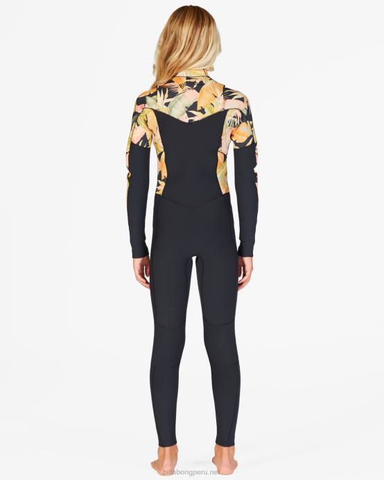 chicas noche de la selva Billabong Traje de neopreno completo con cremallera en el pecho 4/3 salty dayz 04LD2703