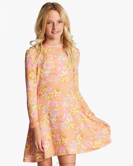 chicas Rosa suave Billabong Vestido de movimientos mod 4-16 04LD2743