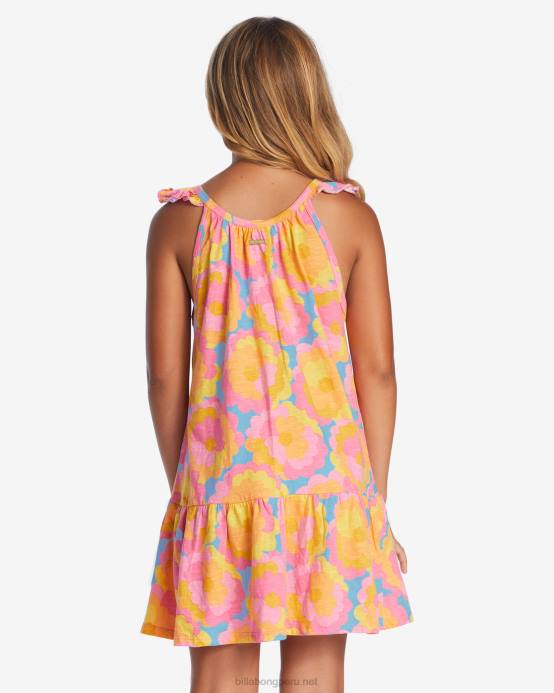 chicas cielo de verano Billabong vestido de tirantes con castillos de arena 04LD2661