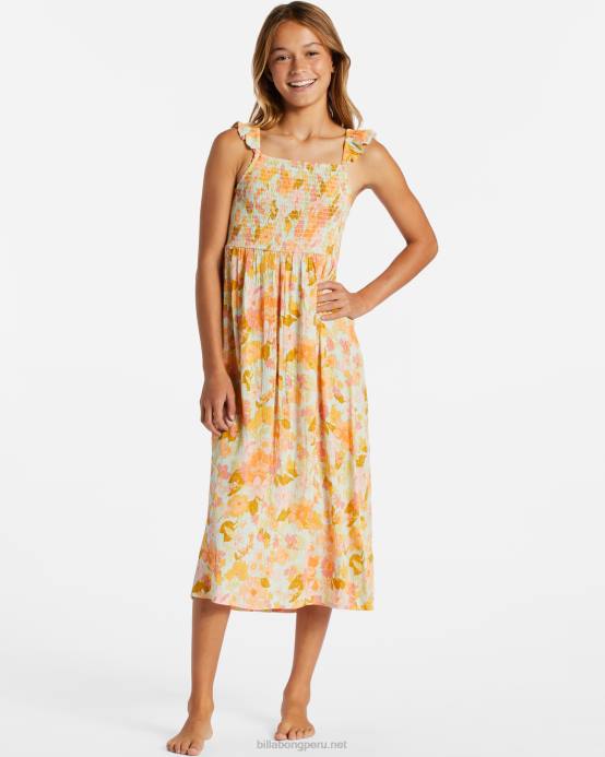 chicas espuma marina Billabong un vestido midi muy divertido 04LD2611