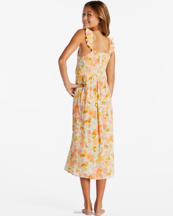 chicas espuma marina Billabong un vestido midi muy divertido 04LD2611