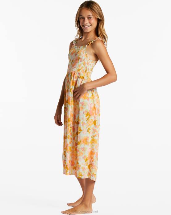 chicas espuma marina Billabong un vestido midi muy divertido 04LD2611