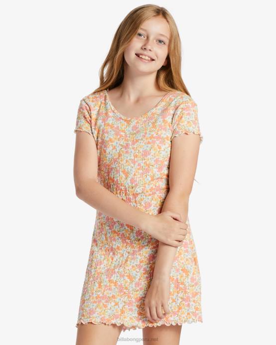 chicas multi Billabong simplemente lindo vestido de camiseta 04LD2635