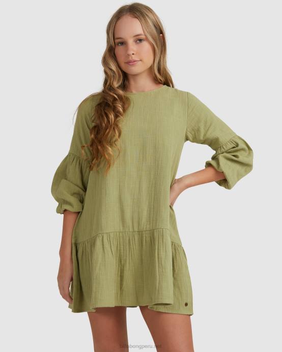 chicas palta Billabong vestido de manga larga mini deseos 04LD2795