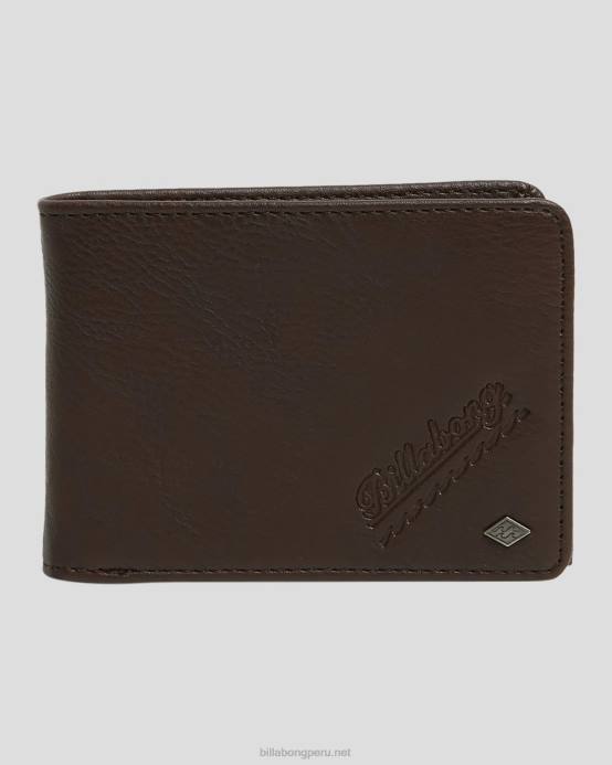 hombres grano de java Billabong billetera con doble pliegue line up 04LD843
