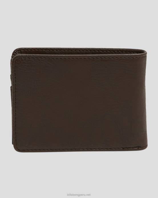 hombres grano de java Billabong billetera con doble pliegue line up 04LD843