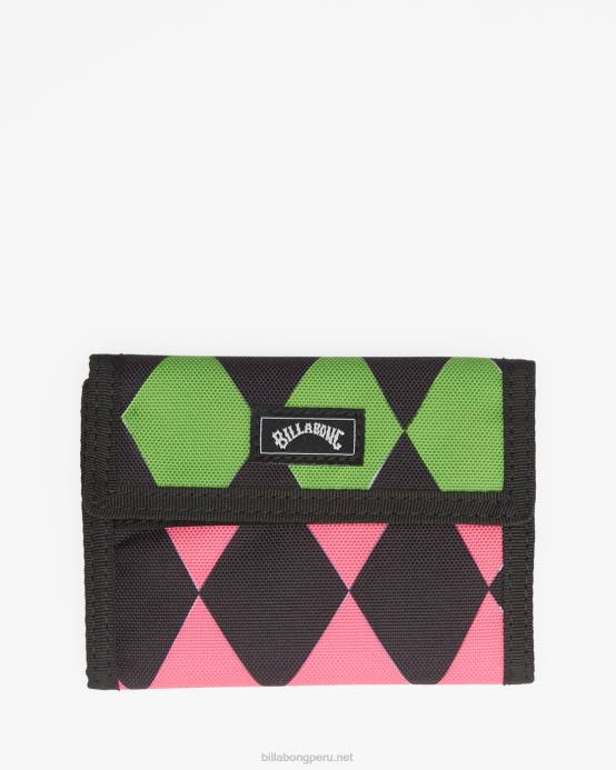 hombres verde neón Billabong cartera triple tribong lite 04LD858