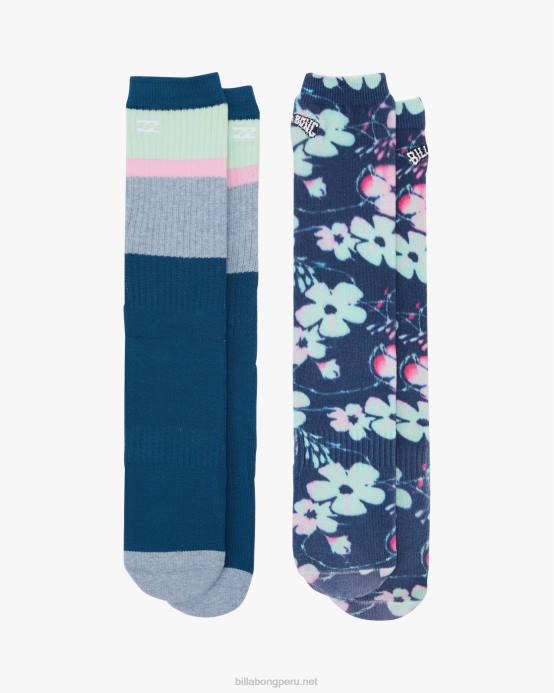 hombres Armada Billabong paquete de 2 calcetines de medianoche 04LD726