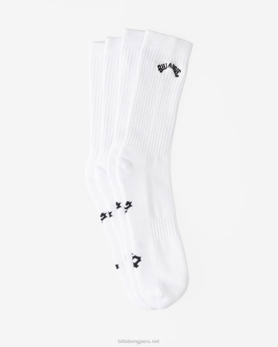 hombres blanco Billabong Pack de 2 pares de calcetines básicos 04LD730