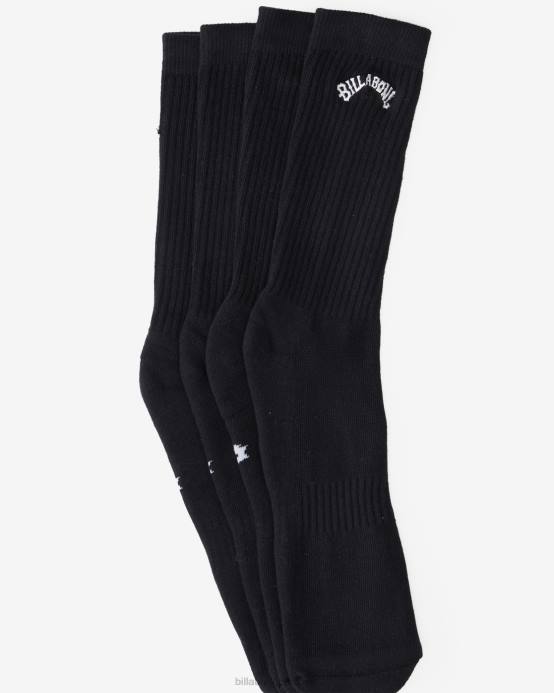 hombres negro Billabong Pack de 2 pares de calcetines básicos 04LD735