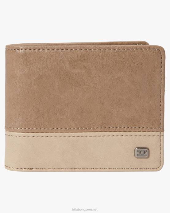 hombres arcilla Billabong cartera de dos pliegues de piel sintética 04LD817