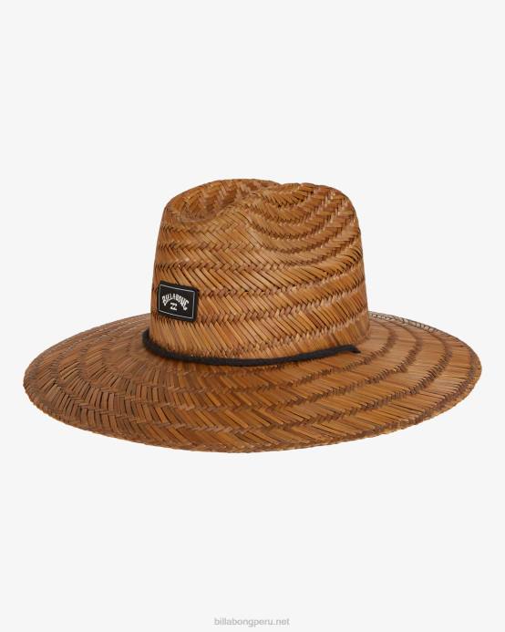 hombres marrón Billabong sombrero salvavidas de paja mareas 04LD751
