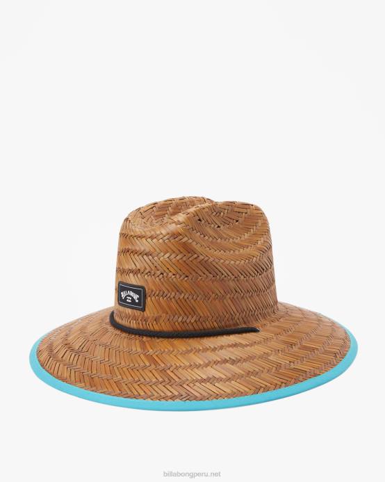 hombres menta oscura Billabong sombrero salvavidas de paja con estampado de mareas 04LD848