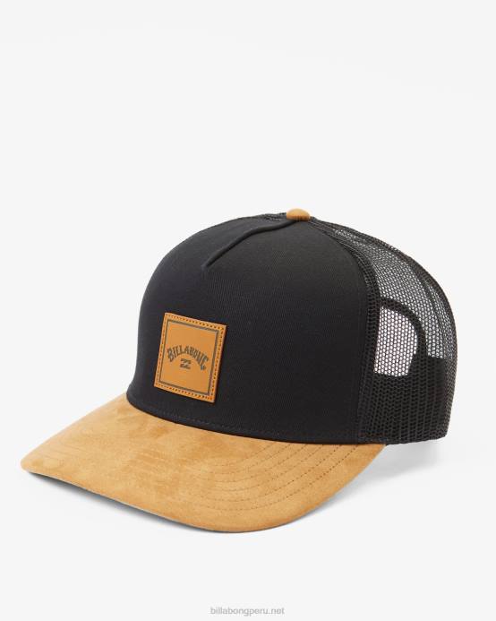 hombres negro/tostado Billabong sombrero de camionero apilado 04LD700