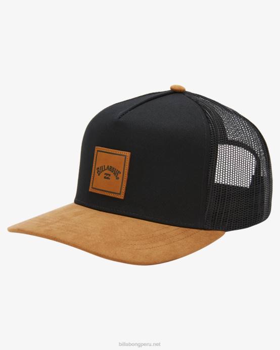 hombres negro/tostado Billabong sombrero de camionero apilado 04LD700