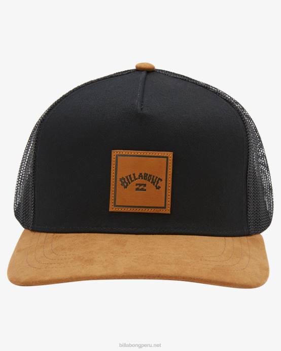 hombres negro/tostado Billabong sombrero de camionero apilado 04LD700