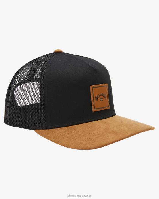 hombres negro/tostado Billabong sombrero de camionero apilado 04LD700