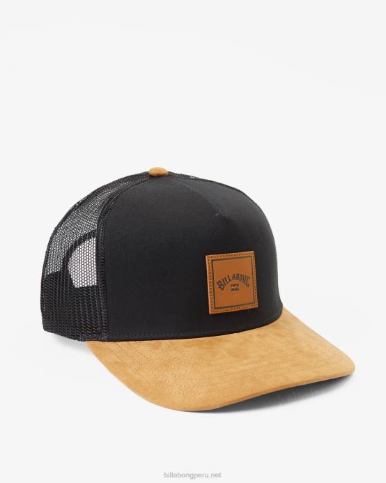 hombres negro/tostado Billabong sombrero de camionero apilado 04LD700