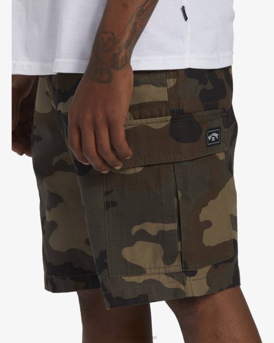 hombres camuflaje militar Billabong pantalones cortos cargo de combate 04LD346