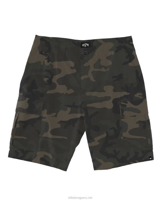 hombres camuflaje militar Billabong pantalones cortos cargo de combate 04LD346