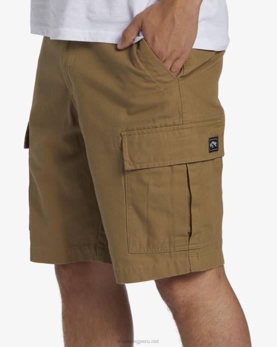 hombres caqui claro Billabong pantalones cortos cargo de combate 04LD432