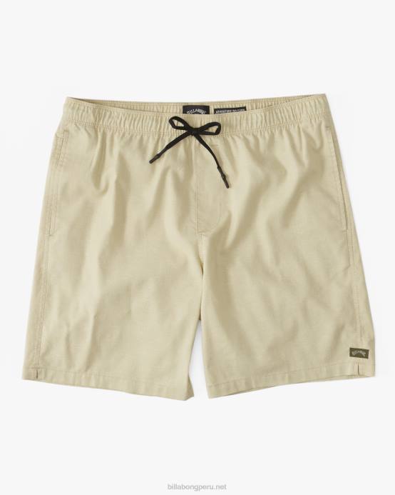 hombres caqui de campo Billabong pantalones cortos técnicos con elástico de cáñamo surftrek 04LD232