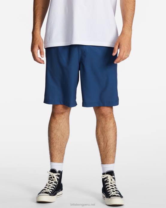 hombres espacio azul Billabong pantalones cortos técnicos surftrek trail con elástico 04LD233