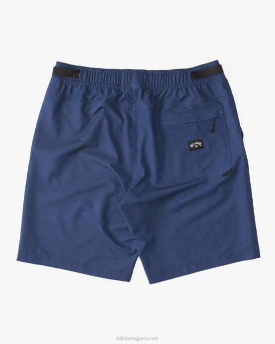 hombres espacio azul Billabong pantalones cortos técnicos surftrek trail con elástico 04LD233