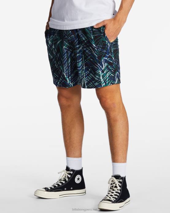 hombres espacio azul Billabong shorts a/div surftrek cintura elástica 17'' 04LD461